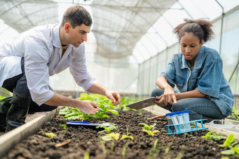 Farmers practicing ecological and sustainable farming methods